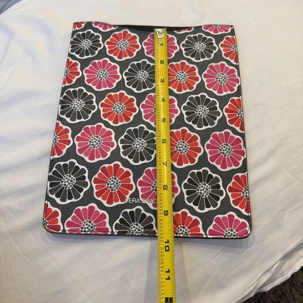 Vera Bradley Tablet Sleeve BLOSSOMS Black, Red, Pink Slim 8 x 10 in Ipad Kindle